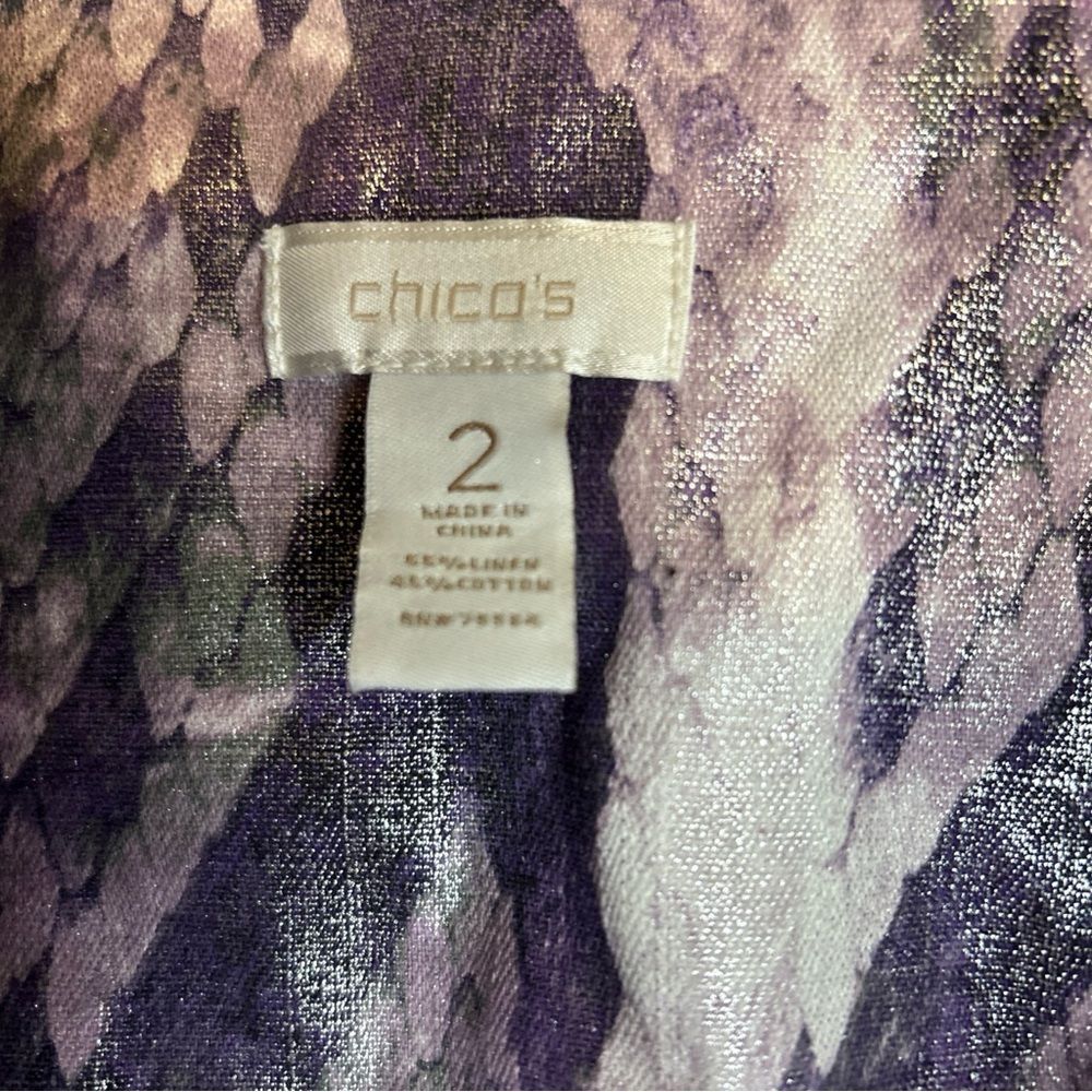 Chico's Purple and Silver Patterned Jacket - Picture 2 of 10